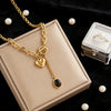 Wholesale Light Luxury Geometric Heartshaped Stainless Steel Electroplated Necklace For Women