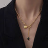 Wholesale Light Luxury Geometric Heartshaped Stainless Steel Electroplated Necklace For Women