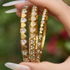 Wholesale Light Luxury Geometric Heartshaped Stainless Steel Electroplated Splicing Ring Bracelet Set With 5A Zircon Stones