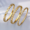Wholesale Light Luxury Geometric Heartshaped Stainless Steel Electroplated Splicing Ring Bracelet Set With 5A Zircon Stones