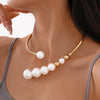 Wholesale Light Luxury Geometric Imitation Pearl Necklace With Electroplating For Women Clavicle Chain Choker