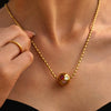 Wholesale Light Luxury Geometric Inlaid Colorful Zircon 316L Stainless Steel Collarbone Necklace For Women
