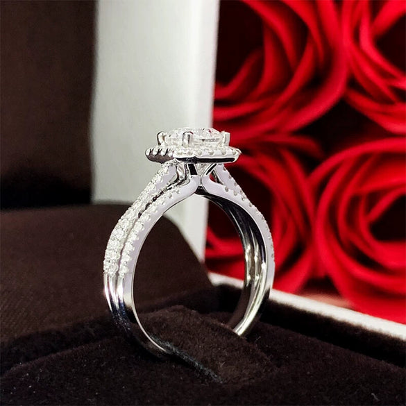 Wholesale Light Luxury Geometric Inlaid Zircon Copper Ring Jewelry For Women