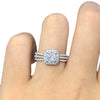 Wholesale Light Luxury Geometric Inlaid Zircon Copper Ring Jewelry For Women