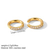 Wholesale Light Luxury Geometric 18K Gold Electroplated Titanium Steel And Stainless Steel Diamond Studded Ear Clips For Non Pierced Ears