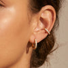 Wholesale Light Luxury Geometric 18K Gold Electroplated Titanium Steel And Stainless Steel Diamond Studded Ear Clips For Non Pierced Ears