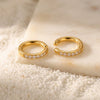 Wholesale Light Luxury Geometric 18K Gold Electroplated Titanium Steel And Stainless Steel Diamond Studded Ear Clips For Non Pierced Ears
