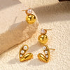 Wholesale Light Luxury Geometric 18K Gold Plated Stainless Steel Earrings For Women