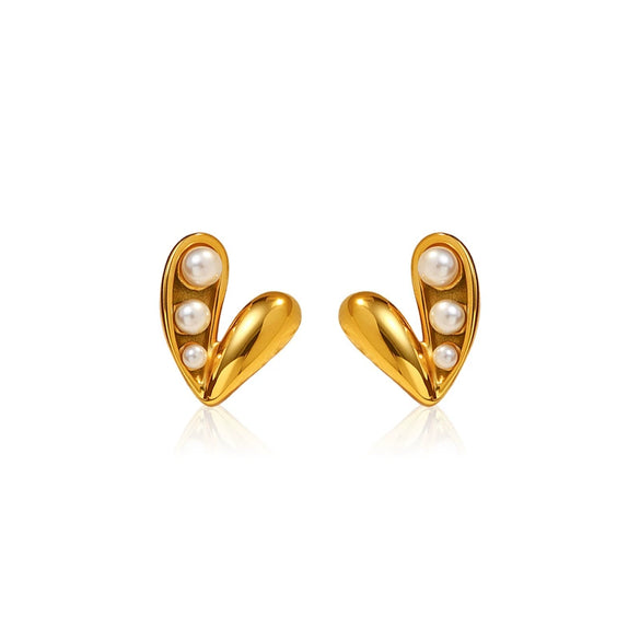 Wholesale Light Luxury Geometric 18K Gold Plated Stainless Steel Earrings For Women