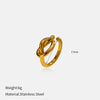 Wholesale Light Luxury Geometric Knotted Open Ring For Women Stainless Steel Vacuum Real Gold Plated