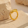 Wholesale Light Luxury Geometric Knotted Open Ring For Women Stainless Steel Vacuum Real Gold Plated