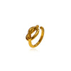 Wholesale Light Luxury Geometric Knotted Open Ring For Women Stainless Steel Vacuum Real Gold Plated