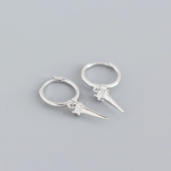 Wholesale Light Luxury Geometric Ladder Square Zircon Earrings S925 Sterling Silver Electroplated For Women