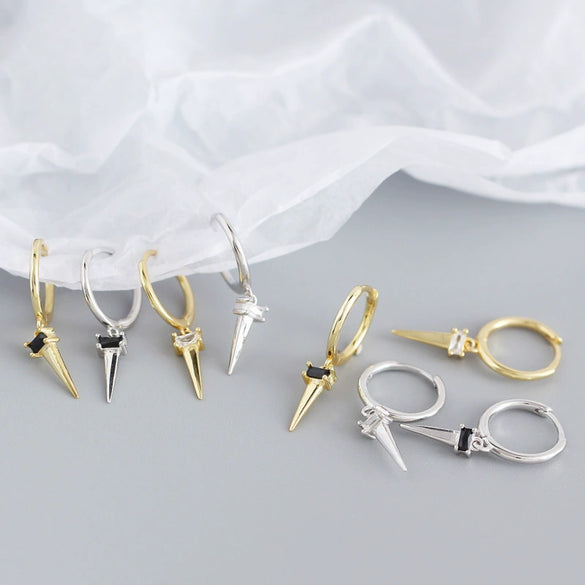 Wholesale Light Luxury Geometric Ladder Square Zircon Earrings S925 Sterling Silver Electroplated For Women