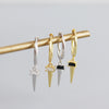 Wholesale Light Luxury Geometric Ladder Square Zircon Earrings S925 Sterling Silver Electroplated For Women