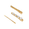 Wholesale Light Luxury Geometric Metal Artificial Crystal Duckbill Clip Hair Accessories Set With Electroplating