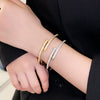 Wholesale Light Luxury Geometric Microinlaid Brass Buckle Bracelet Hand Accessory
