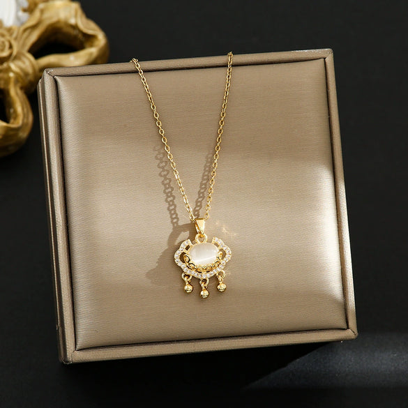 Wholesale Light Luxury Geometric Microinlaid Titanium Steel Women's Clavicle Necklace