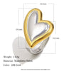 Wholesale Light Luxury Geometric Oblique Heart Stainless Steel 18K Gold Plated Ring For Women