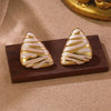 Wholesale Light Luxury Geometric Oil Drop Triangular Stainless Steel Earrings For Women