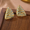 Wholesale Light Luxury Geometric Oil Drop Triangular Stainless Steel Earrings For Women