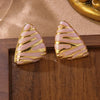 Wholesale Light Luxury Geometric Oil Drop Triangular Stainless Steel Earrings For Women