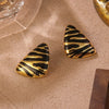 Wholesale Light Luxury Geometric Oil Drop Triangular Stainless Steel Earrings For Women