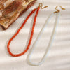 Wholesale Light Luxury Geometric Opal Red Agate Natural Stone Stainless Steel 18K Gold Plated Necklace For Women