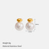 Wholesale Light Luxury Geometric Pearl Women's Earrings With Vacuum Real Gold Plating