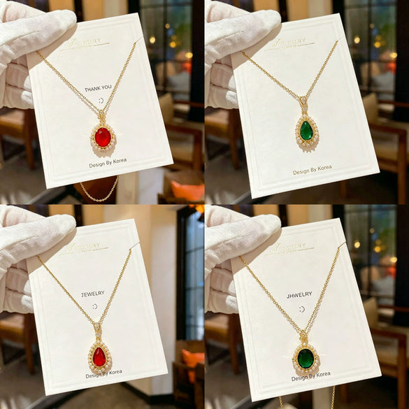 Wholesale Light Luxury Geometric Pendant Titanium Steel And Copper Necklace For Women With Electroplating Design And Cross Chain