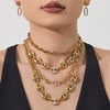 Wholesale Light Luxury Geometric Pig Nose Stainless Steel 18K Gold Plated Jewelry Set Including Necklace Bracelet And Earring
