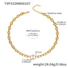 Wholesale Light Luxury Geometric Pig Nose Stainless Steel 18K Gold Plated Jewelry Set Including Necklace Bracelet And Earring