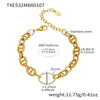 Wholesale Light Luxury Geometric Pig Nose Stainless Steel 18K Gold Plated Jewelry Set Including Necklace Bracelet And Earring