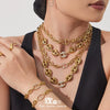 Wholesale Light Luxury Geometric Pig Nose Stainless Steel 18K Gold Plated Jewelry Set Including Necklace Bracelet And Earring