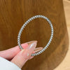 Wholesale Light Luxury Geometric Polish Titanium Steel Bracelet With 18K Real Gold Electroplated Clasp For Women