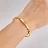 Wholesale Light Luxury Geometric Polish Titanium Steel Bracelet With 18K Real Gold Electroplated Clasp For Women