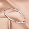 Wholesale Light Luxury Geometric Polish Titanium Steel Bracelet With 18K Real Gold Electroplated Clasp For Women