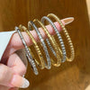 Wholesale Light Luxury Geometric Polish Titanium Steel Bracelet With 18K Real Gold Electroplated Clasp For Women