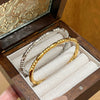 Wholesale Light Luxury Geometric Polish Titanium Steel Bracelet With 18K Real Gold Electroplated Clasp For Women