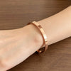 Wholesale Light Luxury Geometric Polish Titanium Steel Bracelet With 18K Real Gold Electroplated Clasp For Women