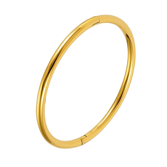 Wholesale Light Luxury Geometric Polish Titanium Steel Bracelet With 18K Real Gold Electroplated Clasp For Women