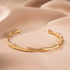 Wholesale Light Luxury Geometric Polish Titanium Steel Bracelet With 18K Real Gold Electroplated Clasp For Women