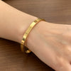 Wholesale Light Luxury Geometric Polish Titanium Steel Bracelet With 18K Real Gold Electroplated Clasp For Women