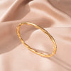 Wholesale Light Luxury Geometric Polish Titanium Steel Bracelet With 18K Real Gold Electroplated Clasp For Women