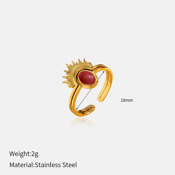 Wholesale Light Luxury Geometric Polished Electroplated Titanium Steel Stainless Steel Open Ring For Women And Unisex