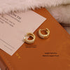 Wholesale Light Luxury Geometric Real Gold Plated Environmentally Friendly Copper Micropaved Zircon Women's Earrings