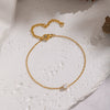 Wholesale Light Luxury Geometric Real Gold Plated Inlaid Pearl Stainless Steel Bracelet For Women