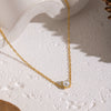 Wholesale Light Luxury Geometric Real Gold Plated Inlaid Pearl Stainless Steel Bracelet For Women