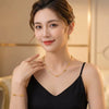 Wholesale Light Luxury Geometric Real Gold Plated Titanium Steel Necklace And Bracelet For Women With Letters Numbers Text Patterns