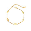 Wholesale Light Luxury Geometric Real Gold Plated Titanium Steel Necklace And Bracelet For Women With Letters Numbers Text Patterns